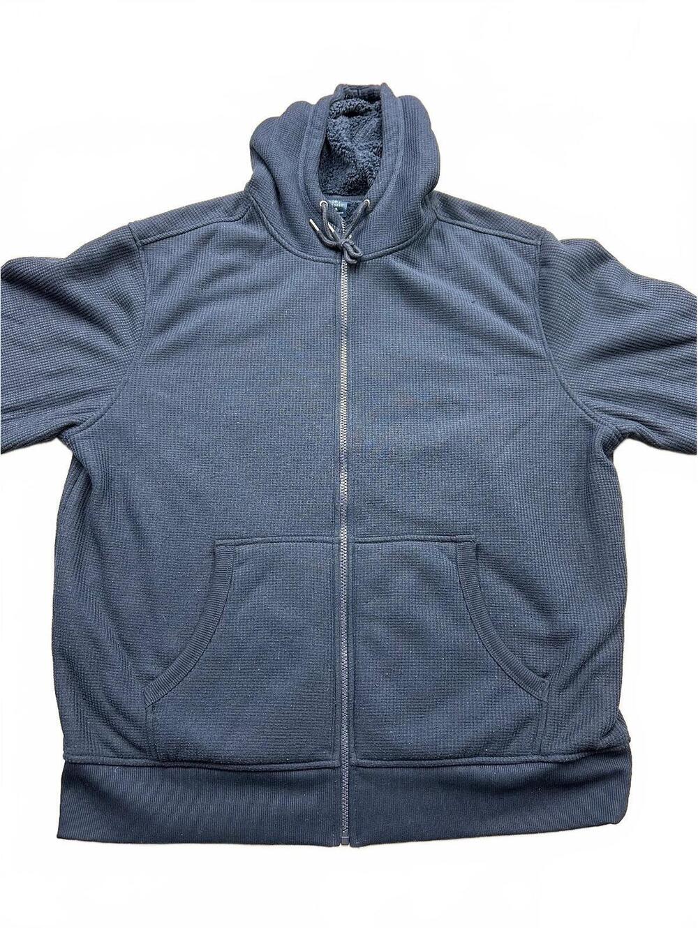George XL Blue Full-Zip Hoodie with Sherpa Lining